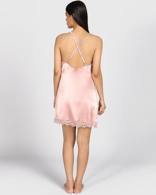 La Senza Sexy Sleep Satin Slip ROYAL PINK / M