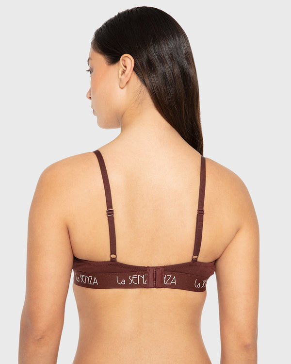 Essentials Ll Demi- Art Deco Logo Ctn Bitter Chocolate / 34B