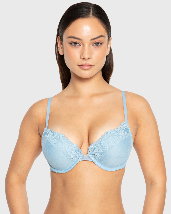 Hs Pu Pl Bc Opulent Lace Ls Mesh Cups Glacier Lake / 34B