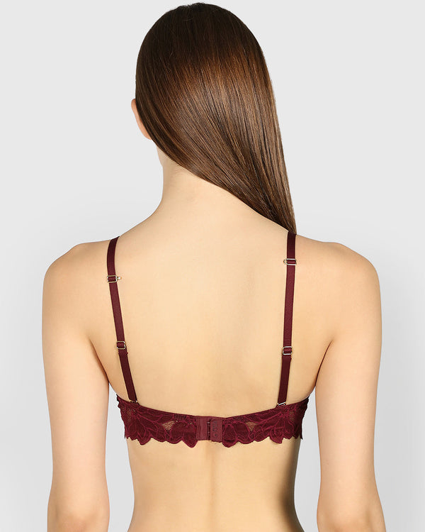 La Senza Double Pushup Plunge Bra Dark Red / 34B