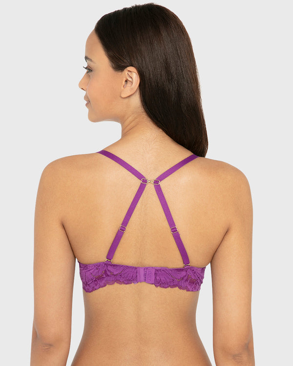 Hs Pu Pl Bc Ao Lavish Lc W Rhinestone Bondage Sparkling Grape / 34B