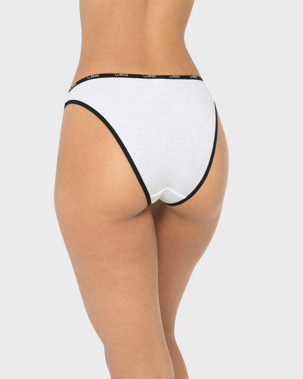 Essentials Bikini Cotton - Skinny Logo White With Black / M