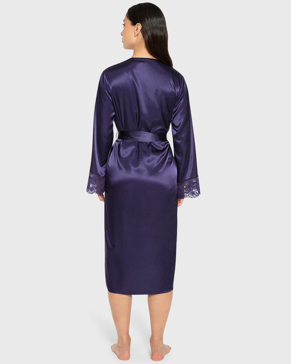 Robe Mid Length Satin W Lavish Lc Celestial Sky / S/M