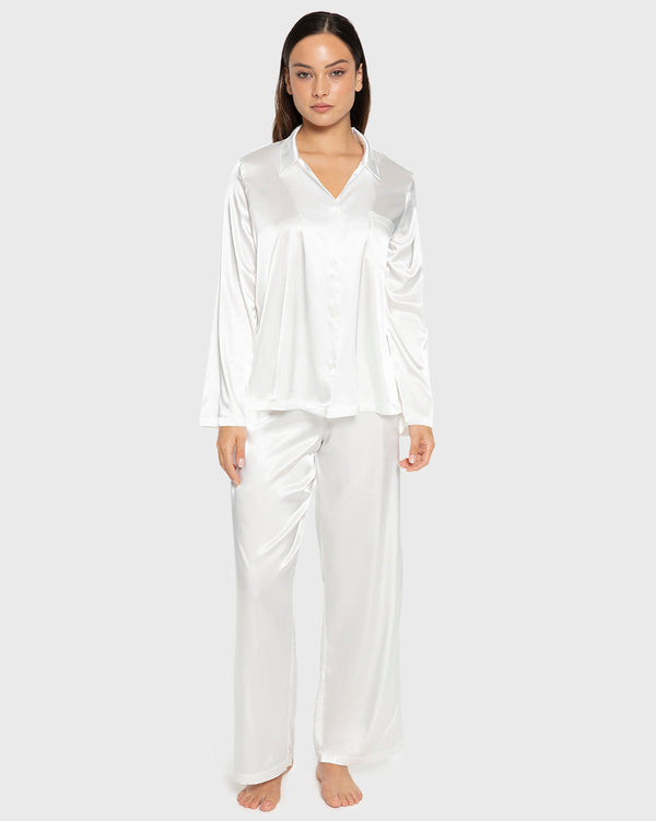 La Senza Sexy Sleep Satin Two Piece Long Pant Pajama Set