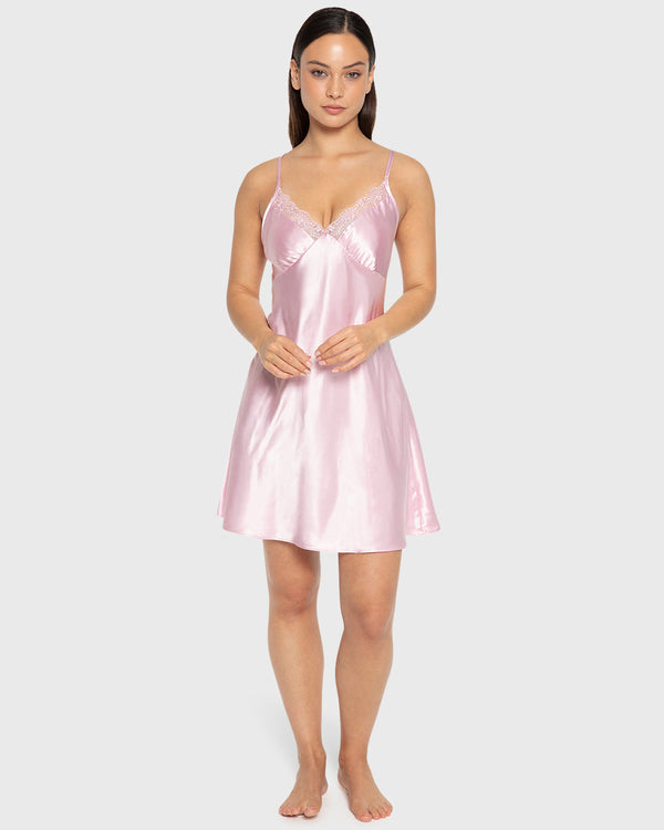 Slip Wo Length Satin W Be Mine Embroidery Sweet Dreams / M