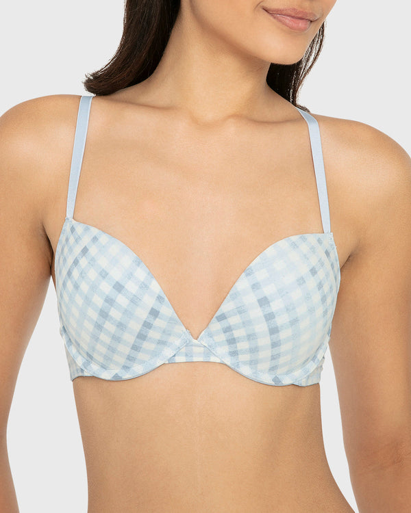 La Senza Smooth Comfort High Leg Bikini Panty in Tuxedo Black Breezy Gingham / 34B