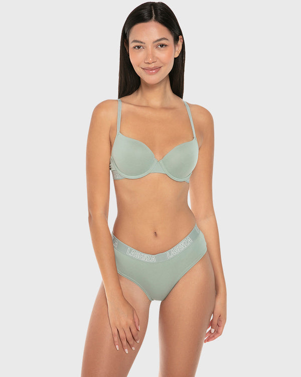 La Senza Remix Lightly Lined Demi Bra Iceberg Green / 34B