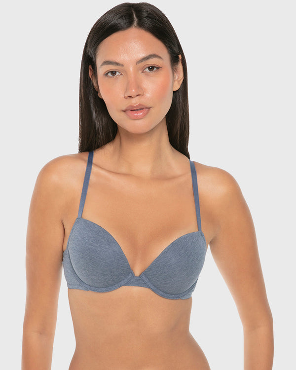 La Senza Remix Push Up Plunge Bra Vintage Indigo Htr / 34B