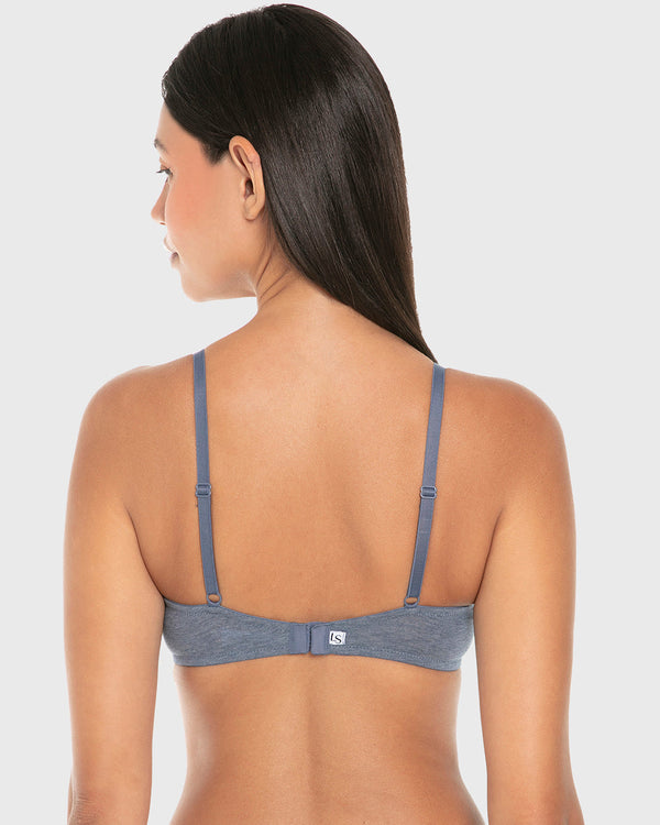 La Senza Remix Push Up Plunge Bra Vintage Indigo Htr / 34B