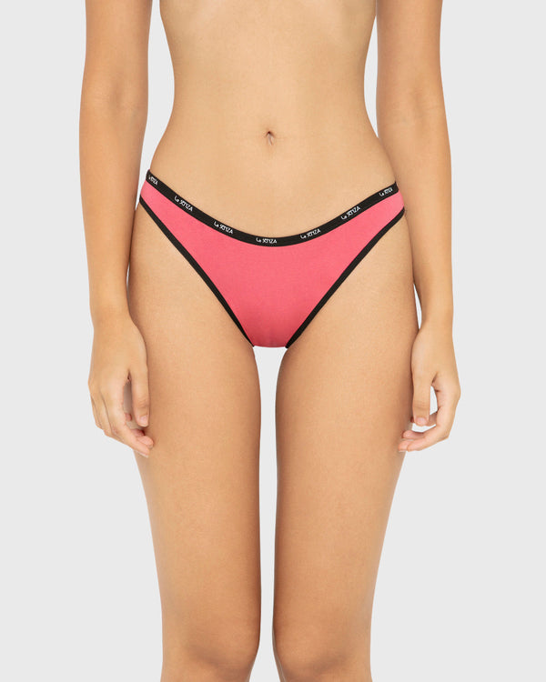 Essentials Bikini Cotton - Skinny Logo Party Punch With Tuxedo Black / M