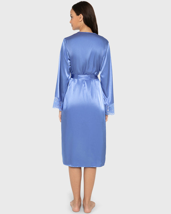 Robe Mid Length Satin W Lavish Lc Wedgewood / S-M