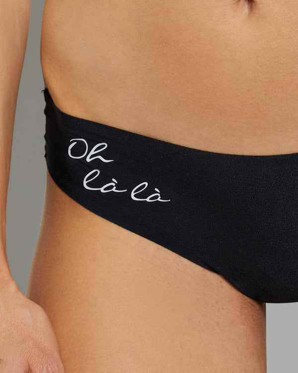 LA SENZA GRAPHIC PRINT NO SHOW BLACK THONG Black / S