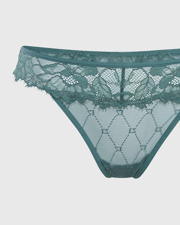 La Senza Sexy Lace Thong Green / M