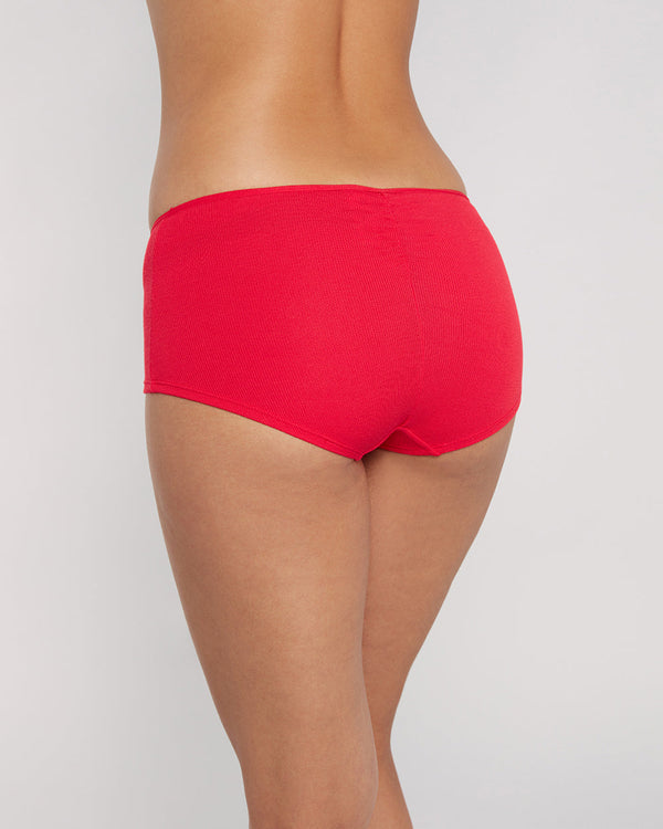 La Senza Ribbed Ultrasoft Boyshort Panties Red / M