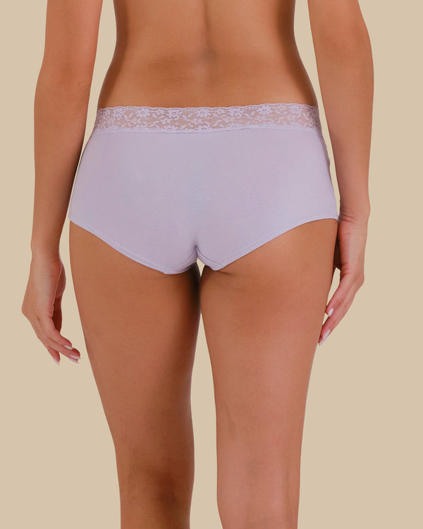 ESSENTIALS BOYSHORT ESSENTIALS 6CM TRIM LAVENDER CAKE / M