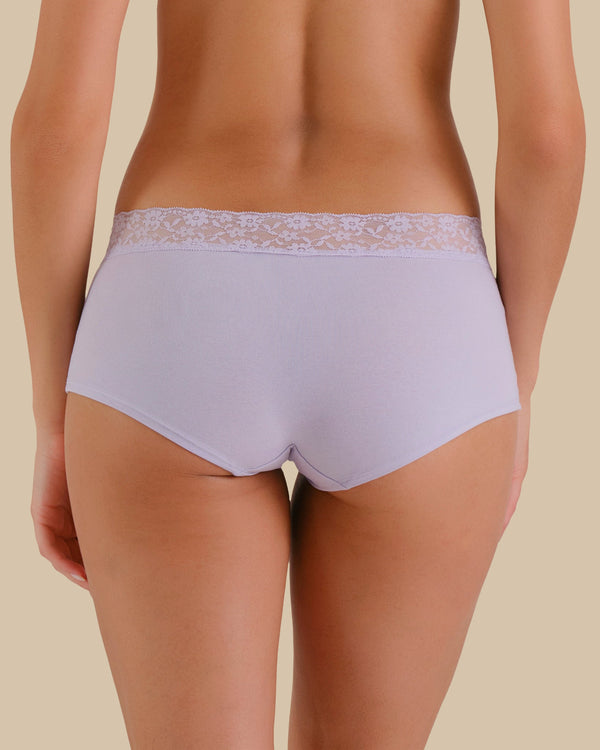 ESSENTIALS BOYSHORT ESSENTIALS 6CM TRIM LAVENDER CAKE / M