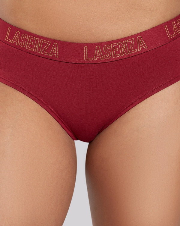 La Senza Remix Hipster Panty with Logo Band DRK RED / M