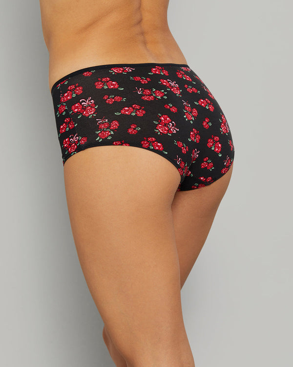 LA SENZA PRINTED BOYSHORT TRENDY ULTRASOFT PANTIES WITH A BOW QT6O / S