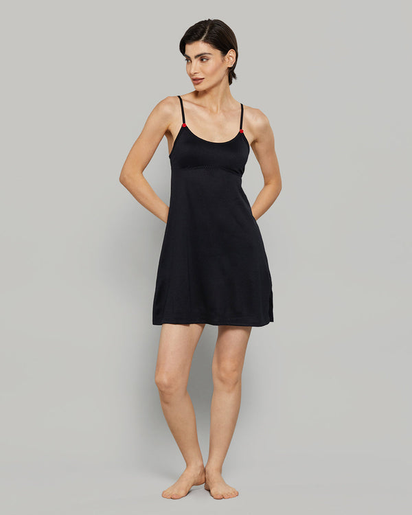 LA SENZA COZY ROSETTE CASUAL BLACK SLIP 03YZ / S