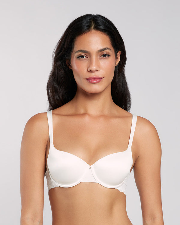 La Senza Lightly Lined Balconette Bra With Lace Ivory / 34B