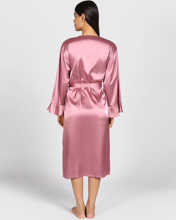 La Senza Sexy Sleep Satin Robe SHEER MAUVE / S/M