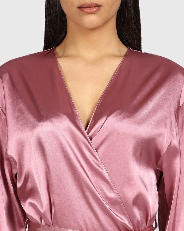 La Senza Sexy Sleep Satin Robe SHEER MAUVE / S/M