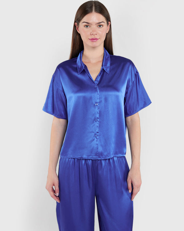 La Senza Unlined Satin Button Down Sleep Top