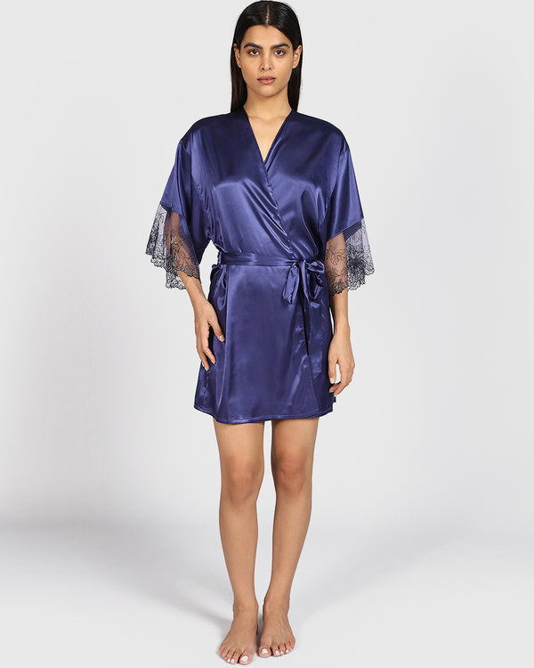 La Senza Sexy Sleep Satin Robe BEACH TEAL / S/M