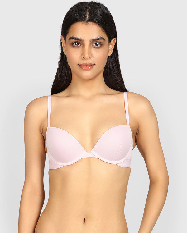 La Senza Remix Pushup Cotton Plunge Bra ICED LILAC / 34B