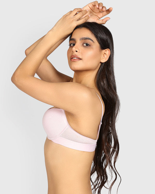 La Senza Remix Pushup Cotton Plunge Bra ICED LILAC / 34B