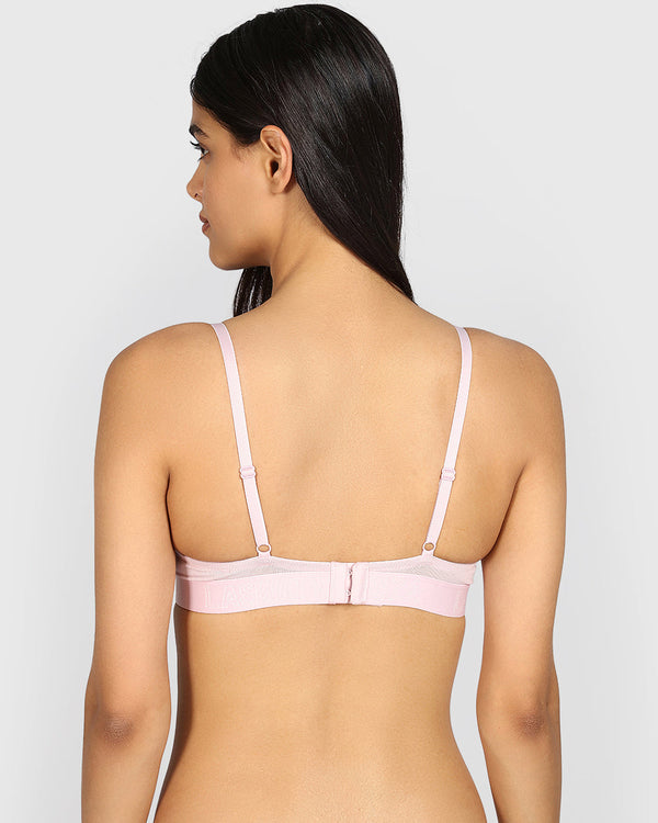 La Senza Remix Pushup Cotton Plunge Bra ICED LILAC / 34B