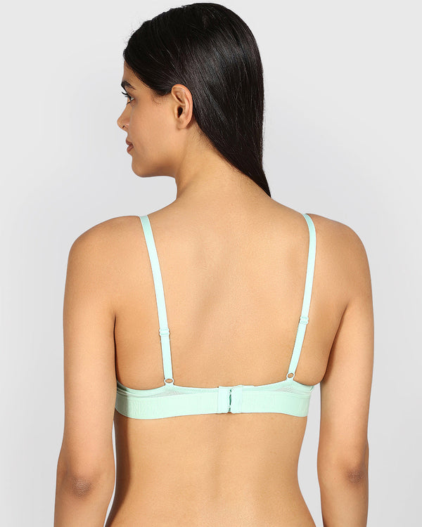 La Senza Remix Pushup Cotton Plunge Bra MIST GREEN / 34B