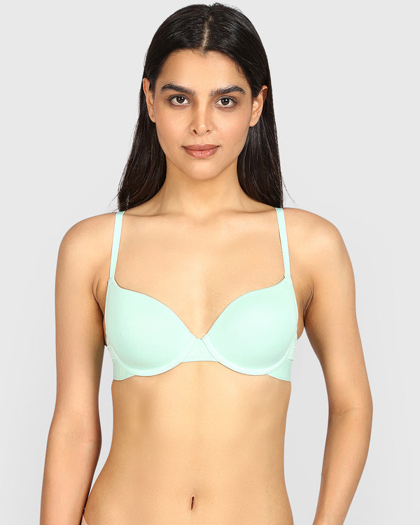 La Senza Remix Lightly Lined Demi Cotton Bra MIST GREEN / 32C