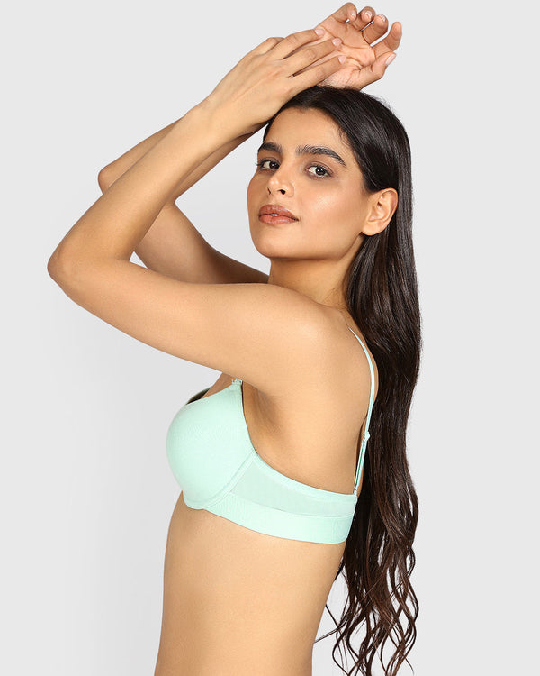La Senza Remix Lightly Lined Demi Cotton Bra MIST GREEN / 34B