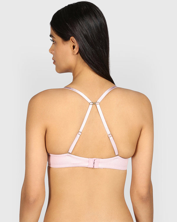 La Senza Hello Sugar Double Pushup Plunge Bra ICED LILAC / 34B