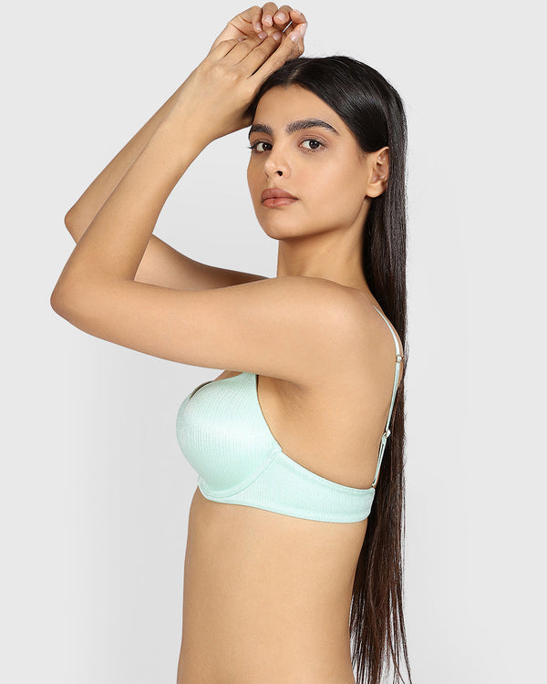 La Senza Hello Sugar Double Pushup Plunge Bra MIST GREEN / 34B