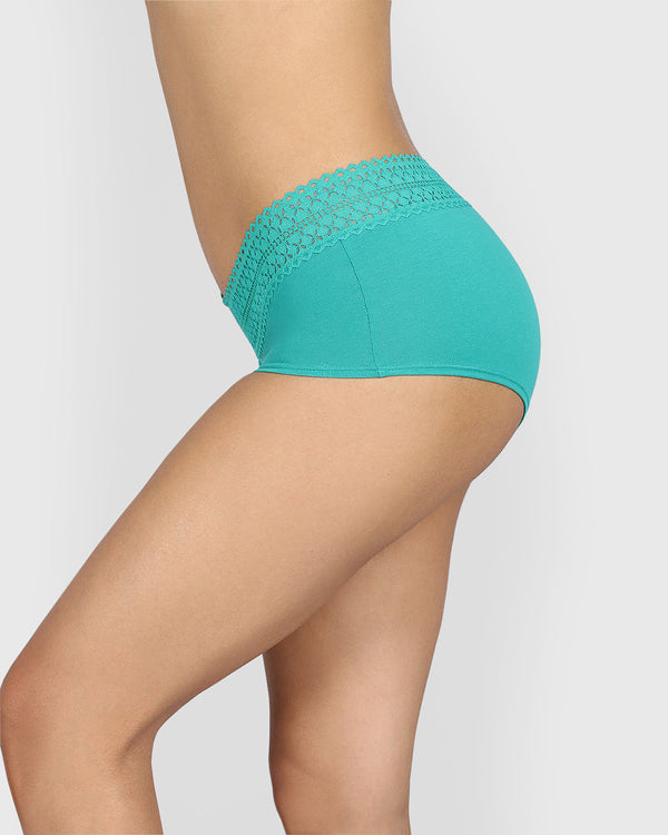 La Senza Remix Trendy Cotton Boyshort Panties AQUATIC AWE / M