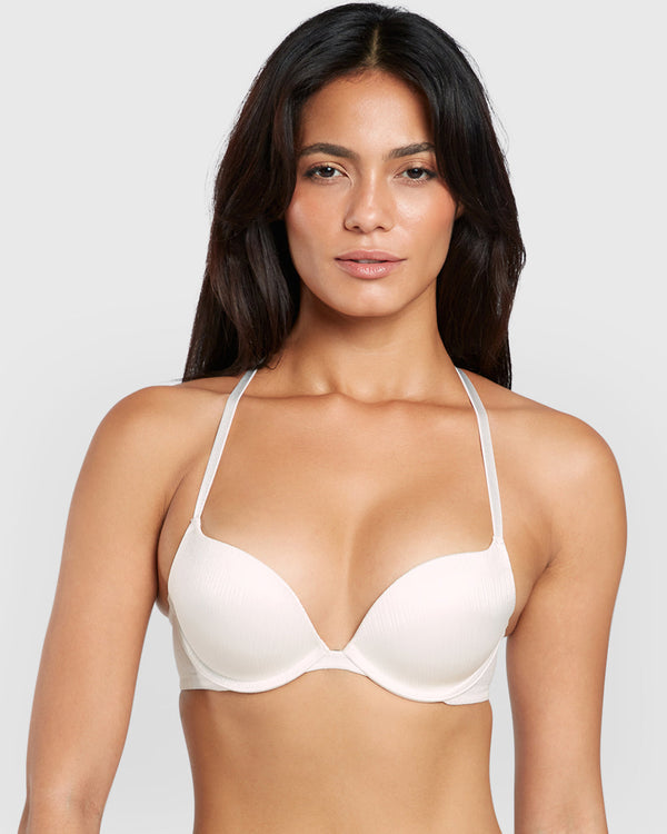 La Senza Beyond Sexy Gel Padding Plunge Bra Ivory / 34B