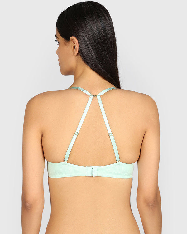 La Senza Beyond Sexy Plunge Gel Padding Bra MIST GREEN / 34B