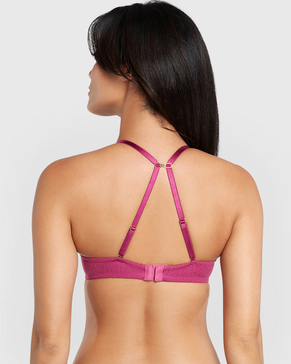 La Senza Beyond Sexy Gel Padding Plunge Bra Purple / 34B