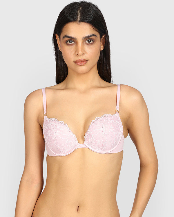 La Senza Beyond Sexy Plunge Gel Padding Bra  Micro Wired ICED LILAC / 34B