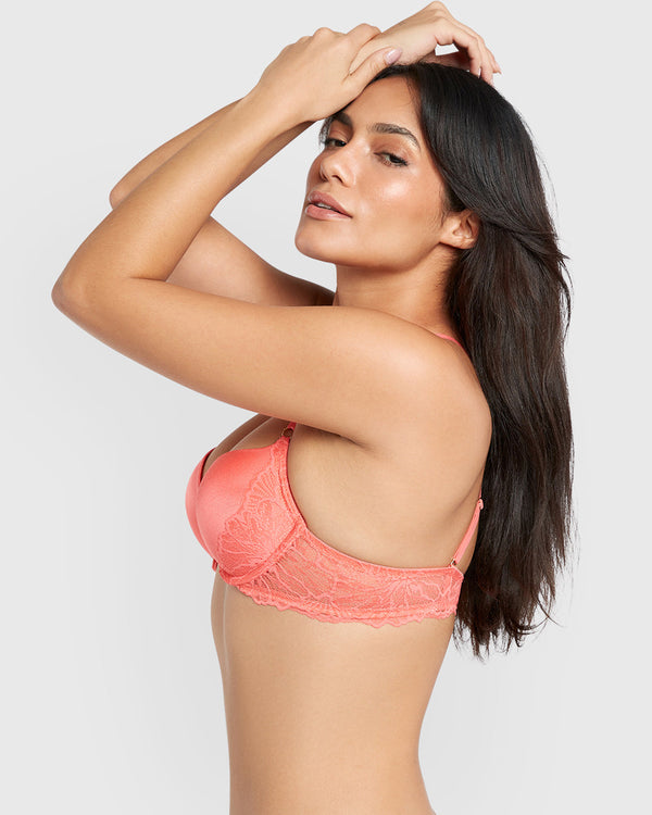 La Senza Beyond Sexy Gel Padding Plunge Bra Red / 34B