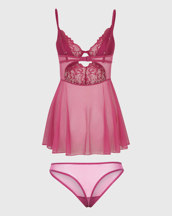 La Senza Sexy Sleep Cupped Babydoll Mesh Lingerie