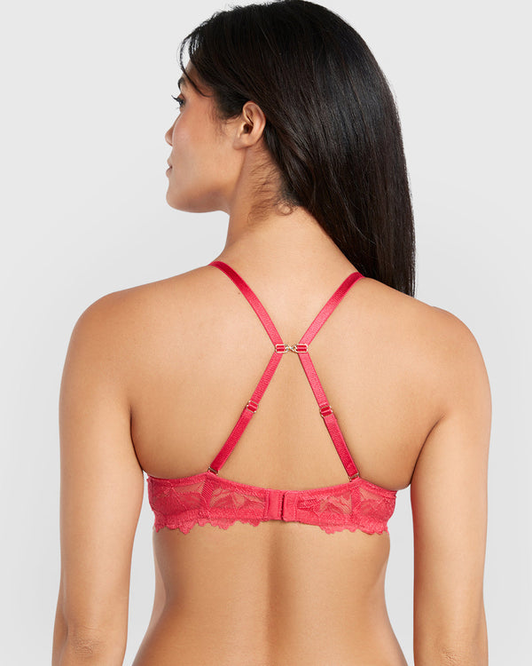 La Senza Beyond Sexy Gel Padding Plunge Bra Pink / 34B