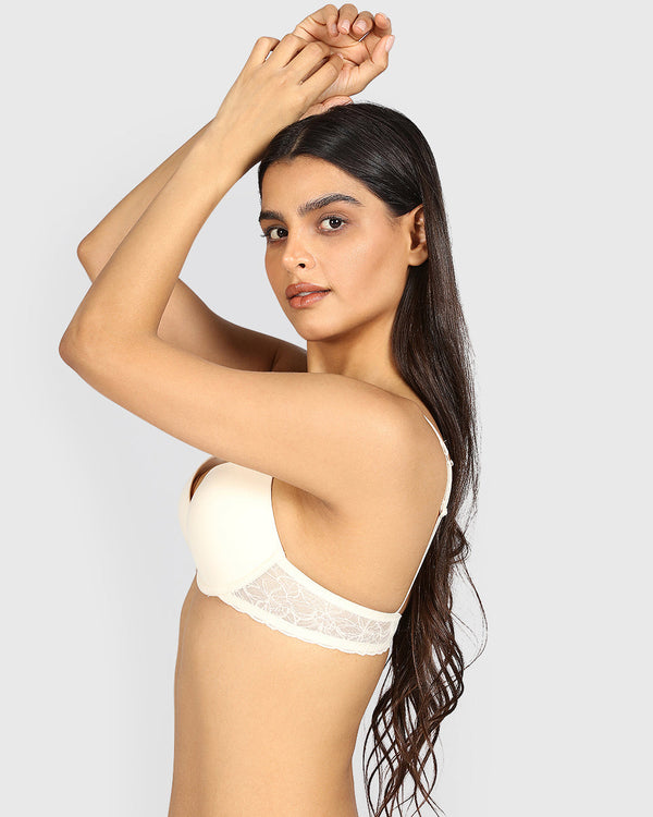 La Senza Obsession Plunge Bra  Light Push Up Micro PEARLED IVORY / 34B