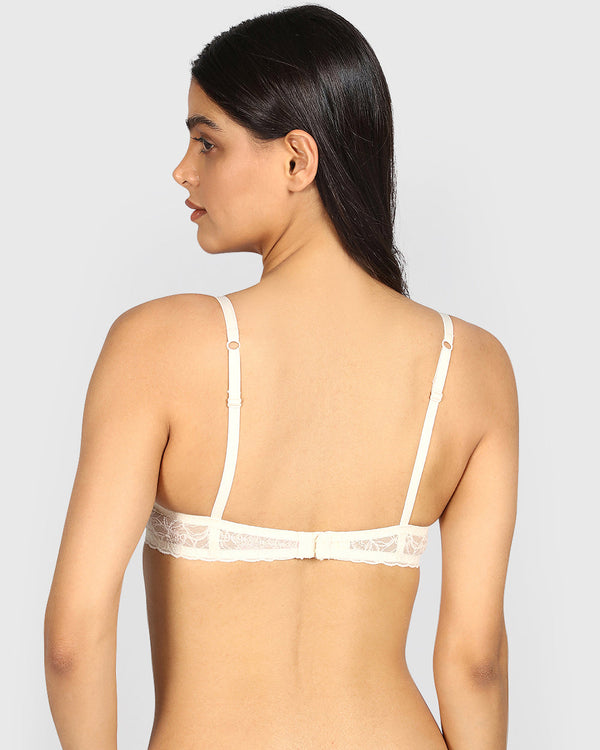 La Senza Obsession Plunge Bra  Light Push Up Micro PEARLED IVORY / 34B