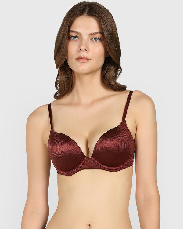 La Senza Double Pushup Plunge Bra Brown / 34B
