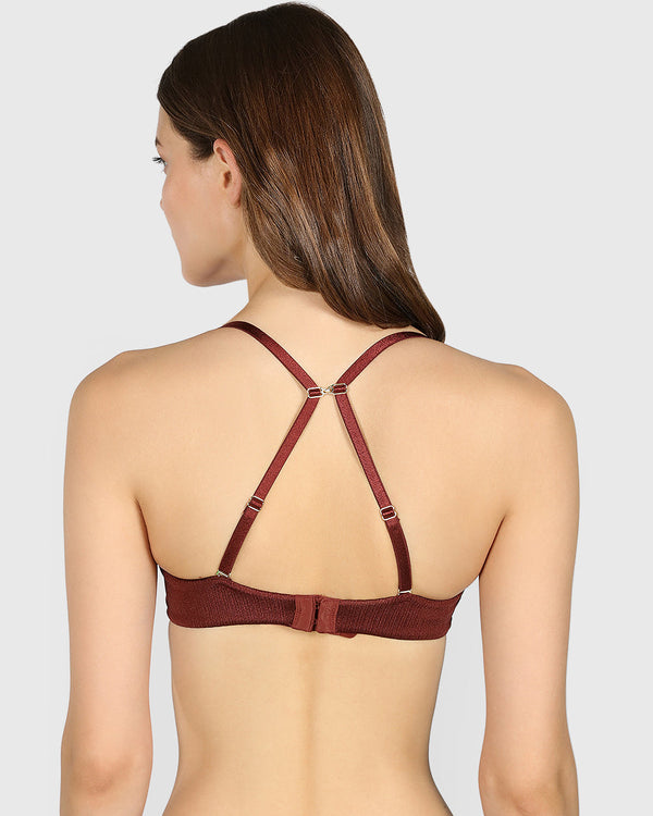 La Senza Double Pushup Plunge Bra Brown / 34B