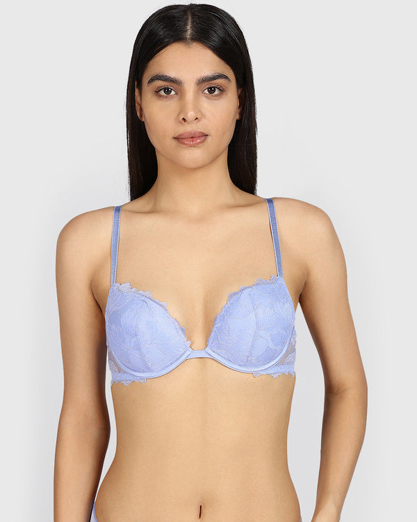 La Senza Beyond Sexy Plunge Gel Padding Bra PERIWINKLE DREAM / 34B