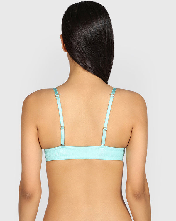 La Senza Hello Sugar Plunge Double Pushup Bra AQUA SPLASH / 34B